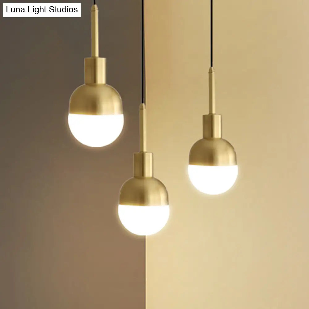 Gold Milk Glass Ball Pendant Lamp for Modern Living Rooms