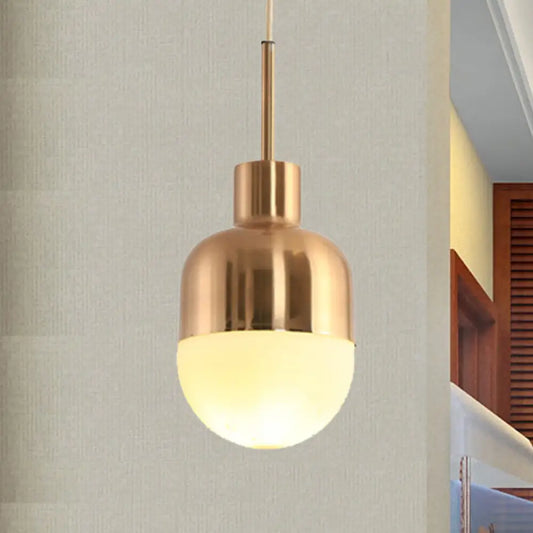 Gold Milk Glass Ball Pendant Lamp for Modern Living Rooms