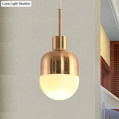 Gold Milk Glass Ball Pendant Lamp for Modern Living Rooms