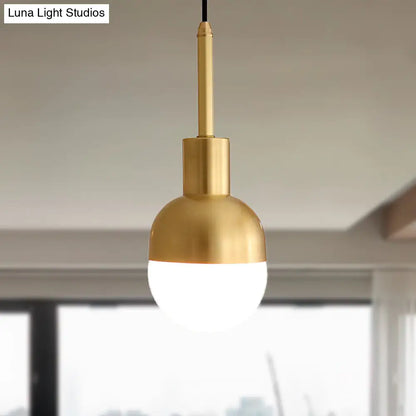 Gold Milk Glass Ball Pendant Lamp for Modern Living Rooms