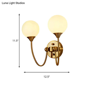 DecorBites™ DecorBites™ Gold Milk Glass Wall Sconce: Elegant and Stylish 1/2 Lights Wall Light with Ball Shade for Living Room Mirror