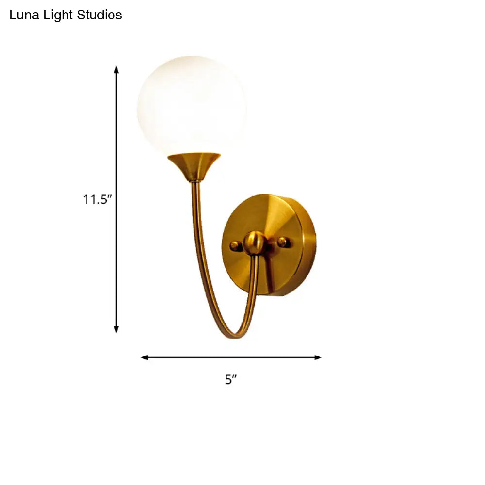 DecorBites™ DecorBites™ Gold Milk Glass Wall Sconce: Elegant and Stylish 1/2 Lights Wall Light with Ball Shade for Living Room Mirror