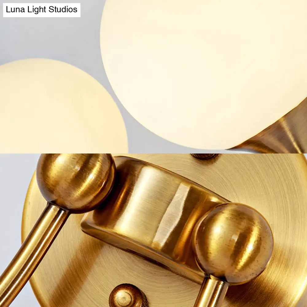 DecorBites™ DecorBites™ Gold Milk Glass Wall Sconce: Elegant and Stylish 1/2 Lights Wall Light with Ball Shade for Living Room Mirror