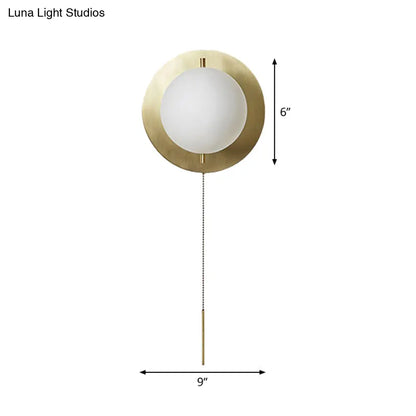 DecorBites™ Gold Mini Globe Wall Sconce Light - Elegant Opaline Glass Fixture for Bedroom