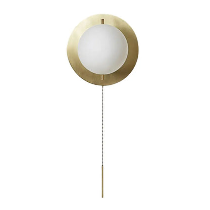 DecorBites™ Gold Mini Globe Wall Sconce Light - Elegant Opaline Glass Fixture for Bedroom
