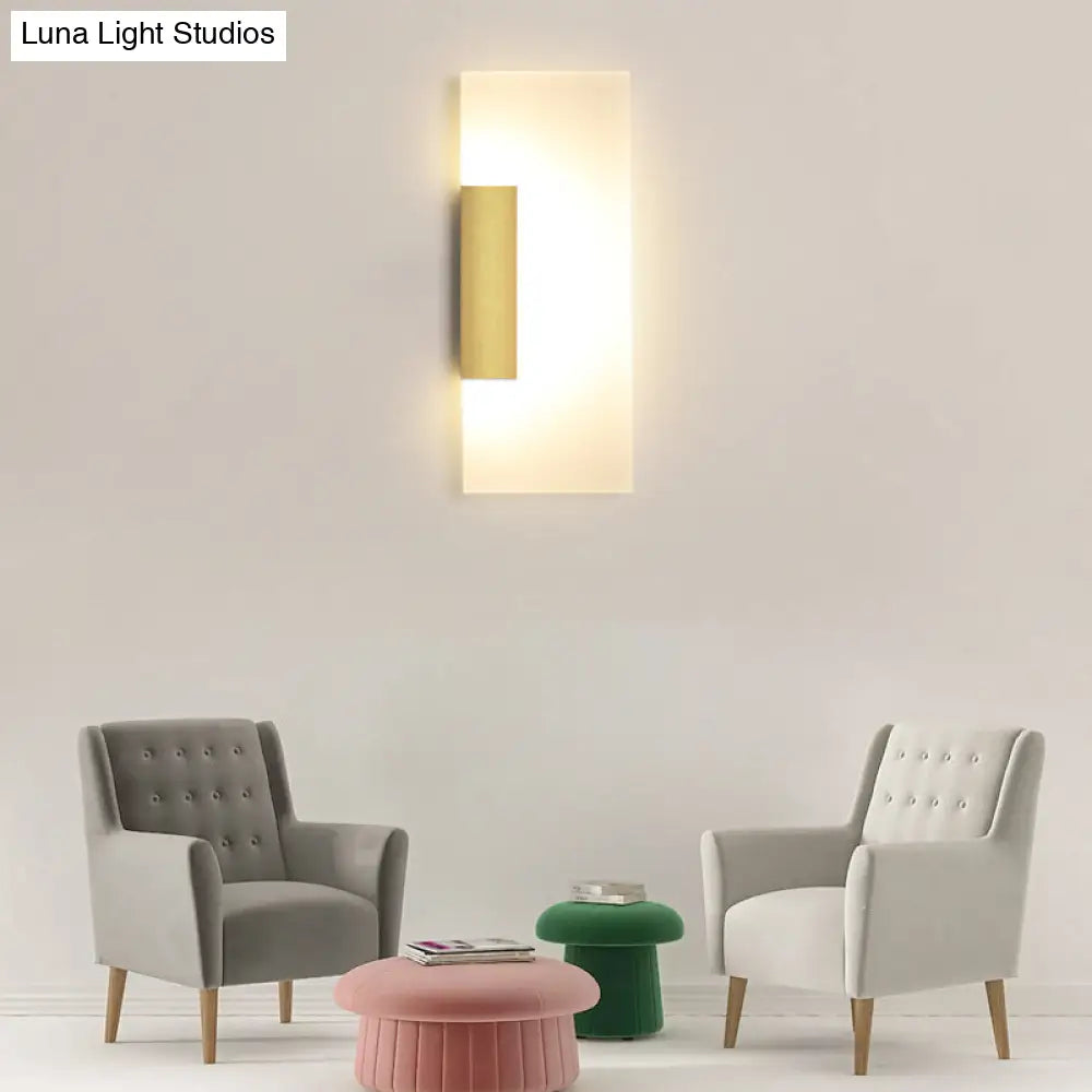 DecorBites™ Gold Minimalist LED Wall Sconce for Hallway - Rectangular Acrylic Design