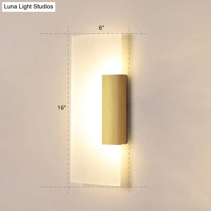 DecorBites™ Gold Minimalist LED Wall Sconce for Hallway - Rectangular Acrylic Design