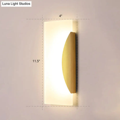 DecorBites™ Gold Minimalist LED Wall Sconce for Hallway - Rectangular Acrylic Design