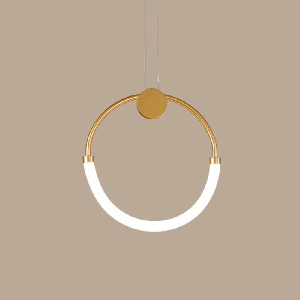 DecorBites™ Gold Minimalistic Ring Pendant LED Ceiling Light for Living Room - Acrylic Island Lighting