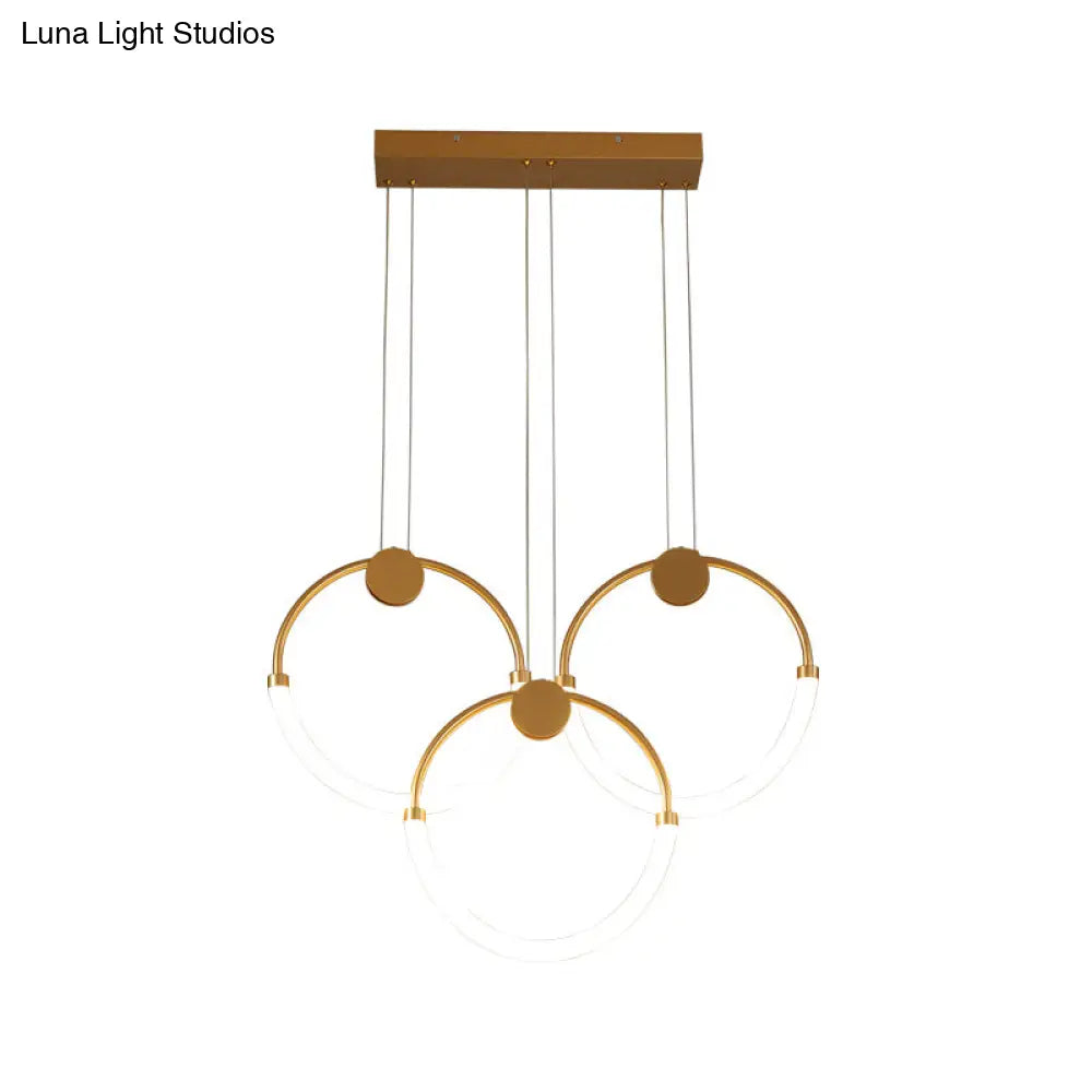 DecorBites™ Gold Minimalistic Ring Pendant LED Ceiling Light for Living Room - Acrylic Island Lighting