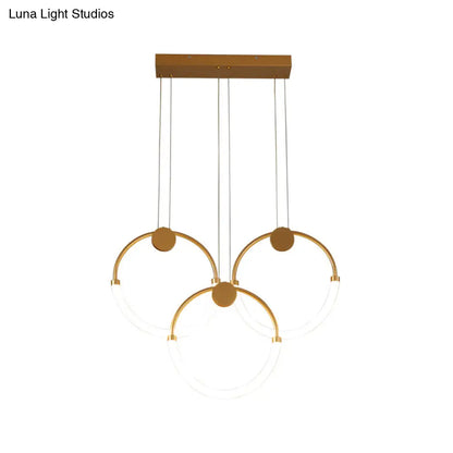 DecorBites™ Gold Minimalistic Ring Pendant LED Ceiling Light for Living Room - Acrylic Island Lighting