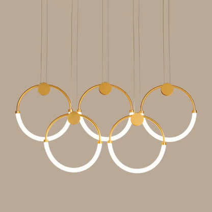 DecorBites™ Gold Minimalistic Ring Pendant LED Ceiling Light for Living Room - Acrylic Island Lighting