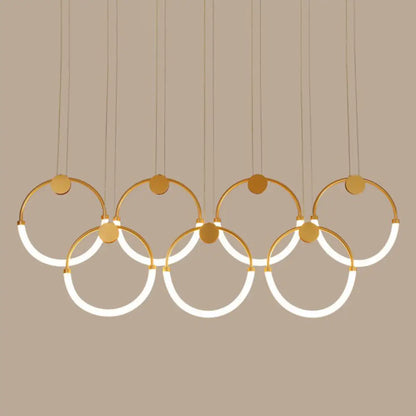 DecorBites™ Gold Minimalistic Ring Pendant LED Ceiling Light for Living Room - Acrylic Island Lighting