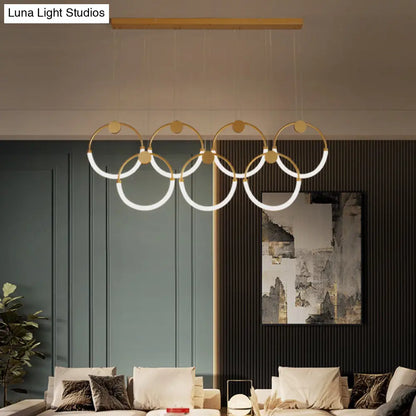 DecorBites™ Gold Minimalistic Ring Pendant LED Ceiling Light for Living Room - Acrylic Island Lighting