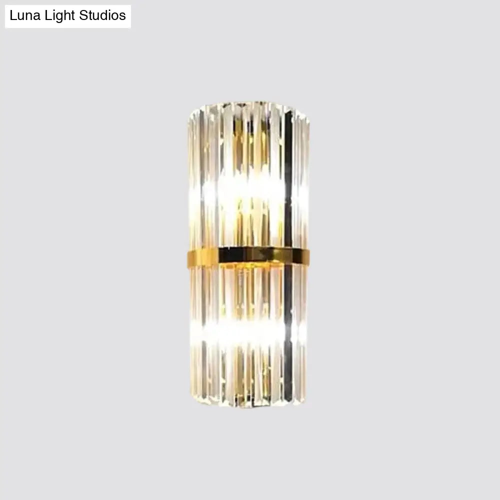 DecorBites™ Gold Modern Wall Sconce Lamp with Crystal Shade - 1, 2, or 3 Bulb Options