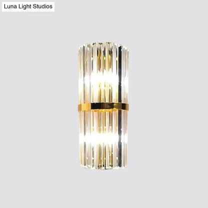 DecorBites™ Gold Modern Wall Sconce Lamp with Crystal Shade - 1, 2, or 3 Bulb Options