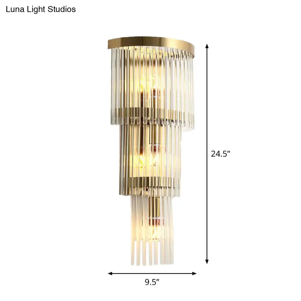 DecorBites™ Gold Modern Wall Sconce Lamp with Crystal Shade - 1, 2, or 3 Bulb Options