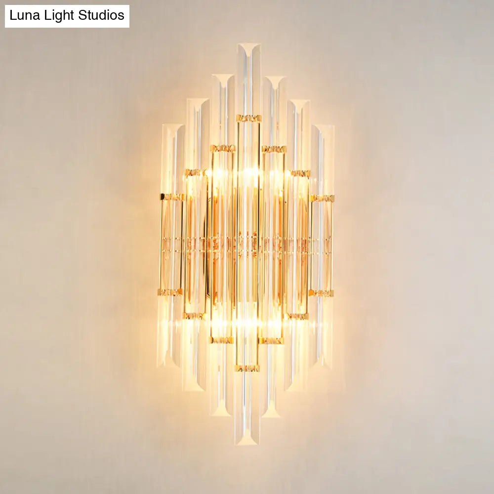 DecorBites™ Gold Modern Wall Sconce Lamp with Crystal Shade - 1, 2, or 3 Bulb Options