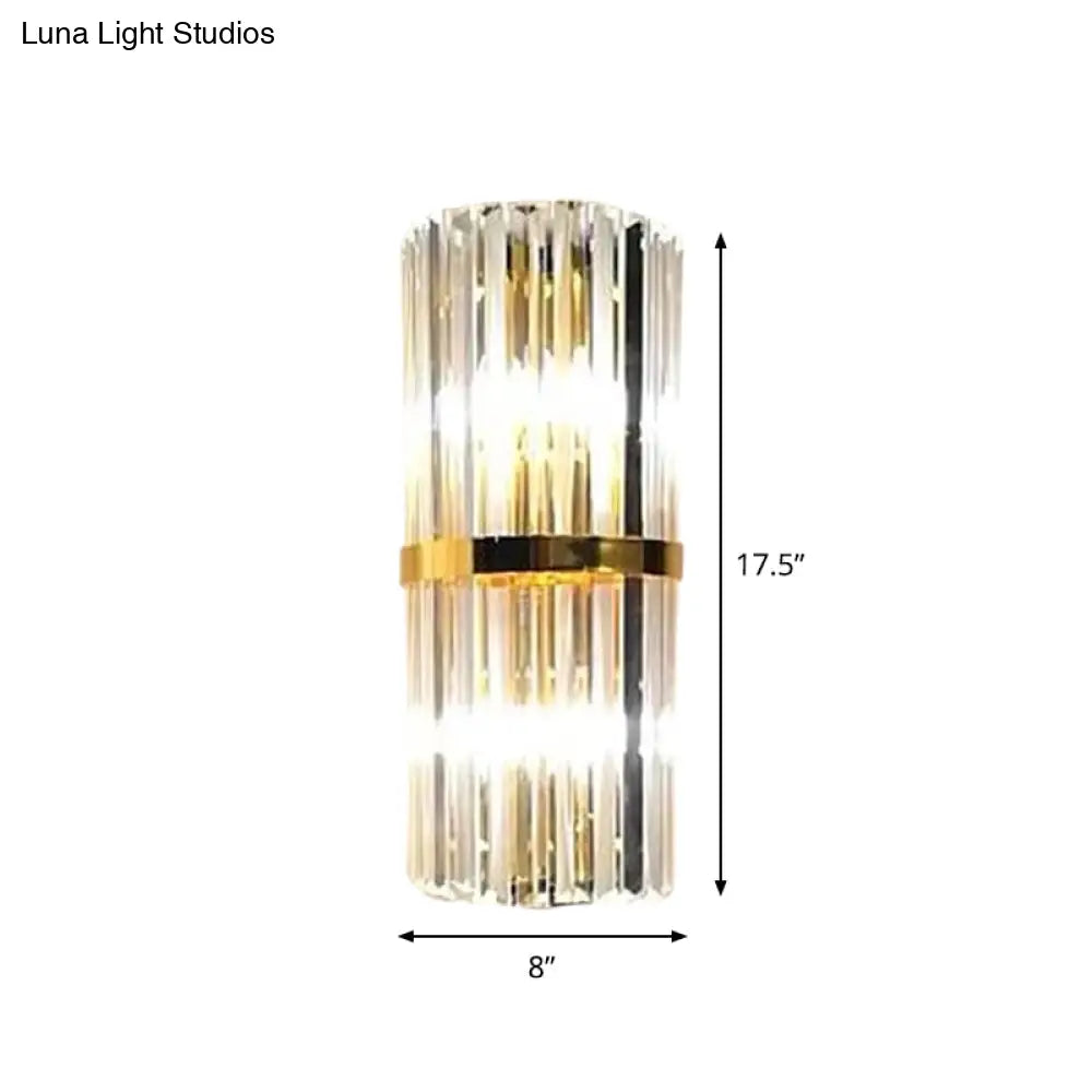 DecorBites™ Gold Modern Wall Sconce Lamp with Crystal Shade - 1, 2, or 3 Bulb Options