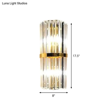 DecorBites™ Gold Modern Wall Sconce Lamp with Crystal Shade - 1, 2, or 3 Bulb Options