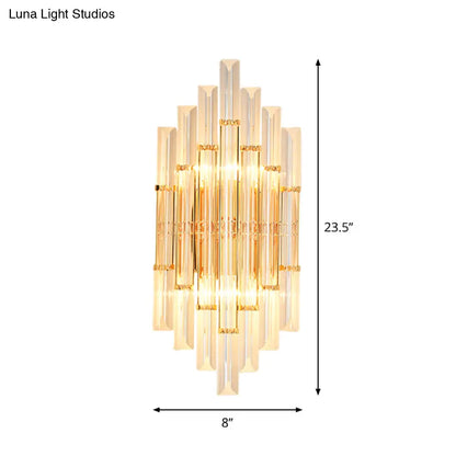 DecorBites™ Gold Modern Wall Sconce Lamp with Crystal Shade - 1, 2, or 3 Bulb Options