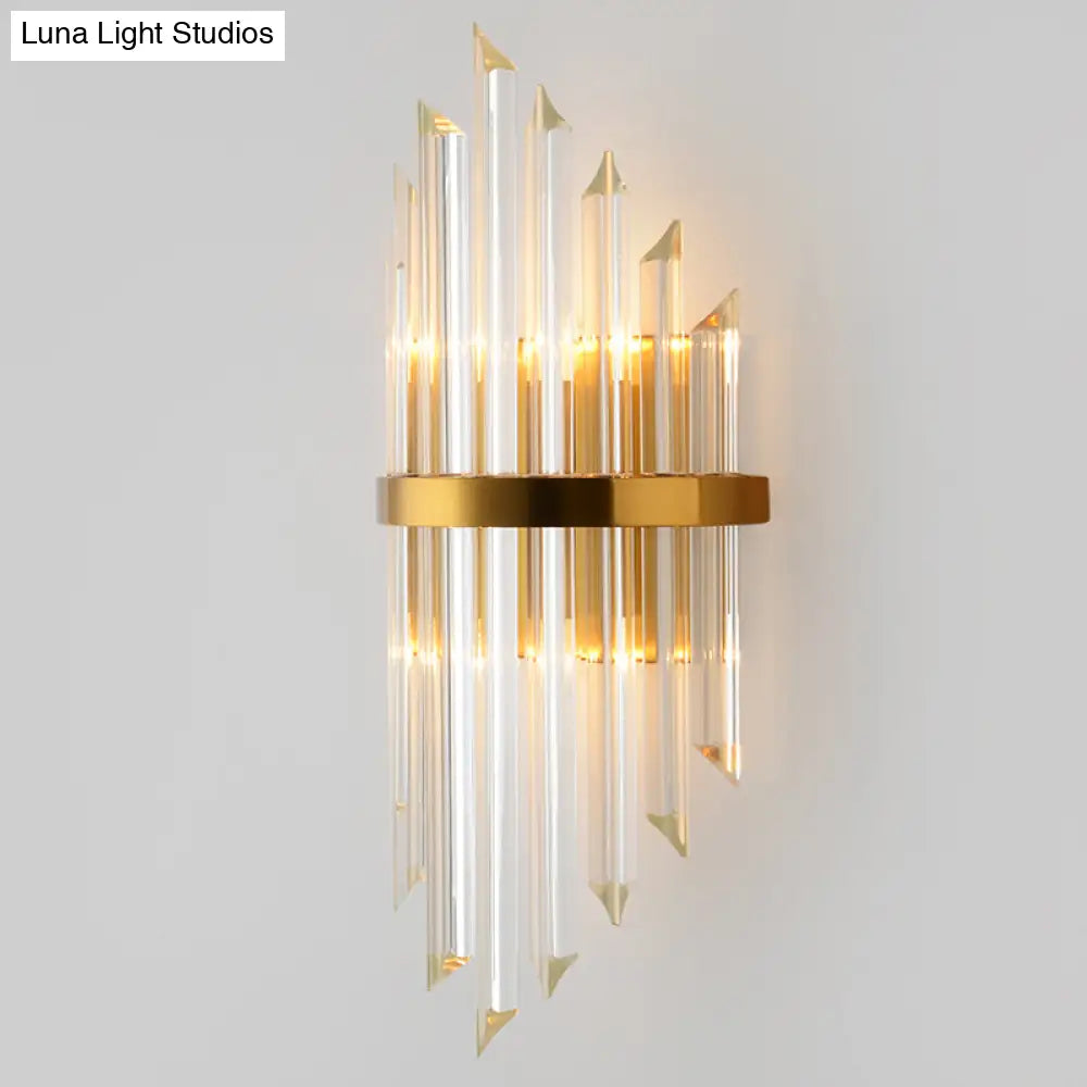 DecorBites™ Gold Modern Wall Sconce Lamp with Crystal Shade - 1, 2, or 3 Bulb Options