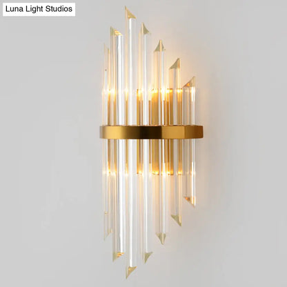 DecorBites™ Gold Modern Wall Sconce Lamp with Crystal Shade - 1, 2, or 3 Bulb Options