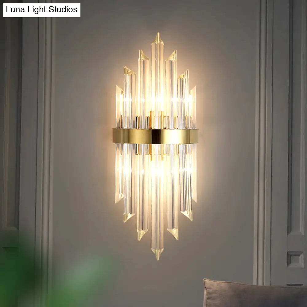 DecorBites™ Gold Modern Wall Sconce Lamp with Crystal Shade - 1, 2, or 3 Bulb Options