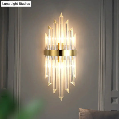 DecorBites™ Gold Modern Wall Sconce Lamp with Crystal Shade - 1, 2, or 3 Bulb Options