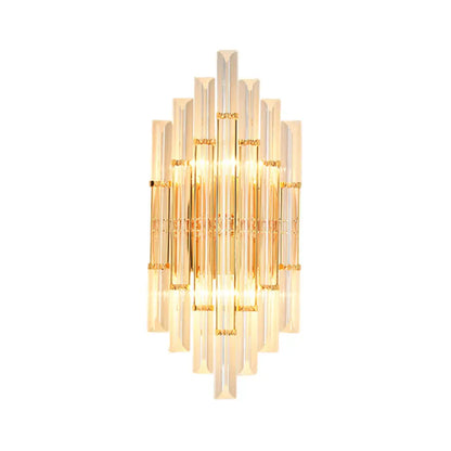 DecorBites™ Gold Modern Wall Sconce Lamp with Crystal Shade - 1, 2, or 3 Bulb Options