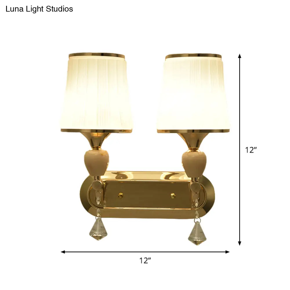 DecorBites™ Gold Modernist Bell Wall Sconce Lighting with Glass Shade for Living Room