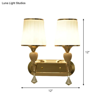 DecorBites™ Gold Modernist Bell Wall Sconce Lighting with Glass Shade for Living Room