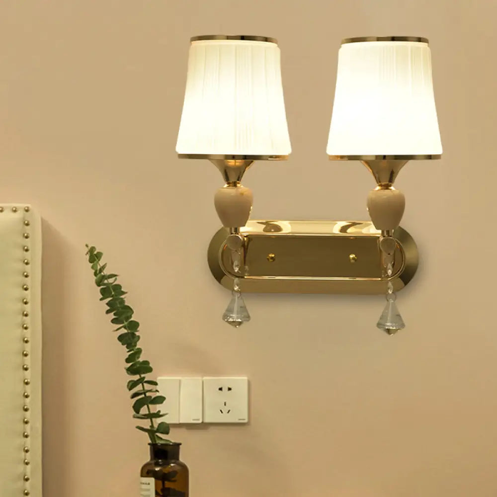 DecorBites™ Gold Modernist Bell Wall Sconce Lighting with Glass Shade for Living Room