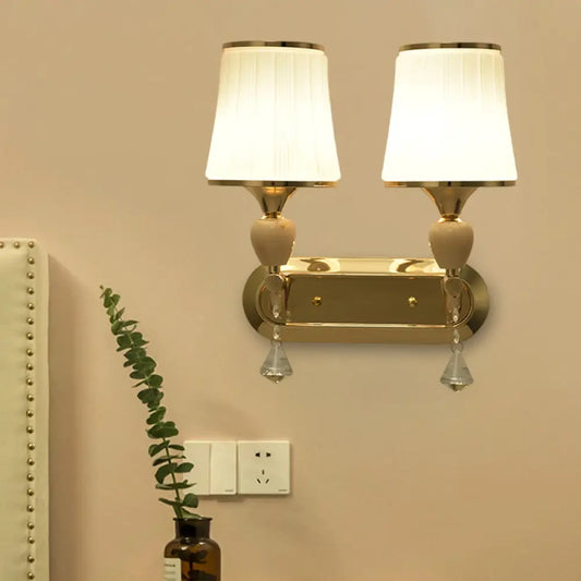 DecorBites™ Gold Modernist Bell Wall Sconce Lighting with Glass Shade for Living Room