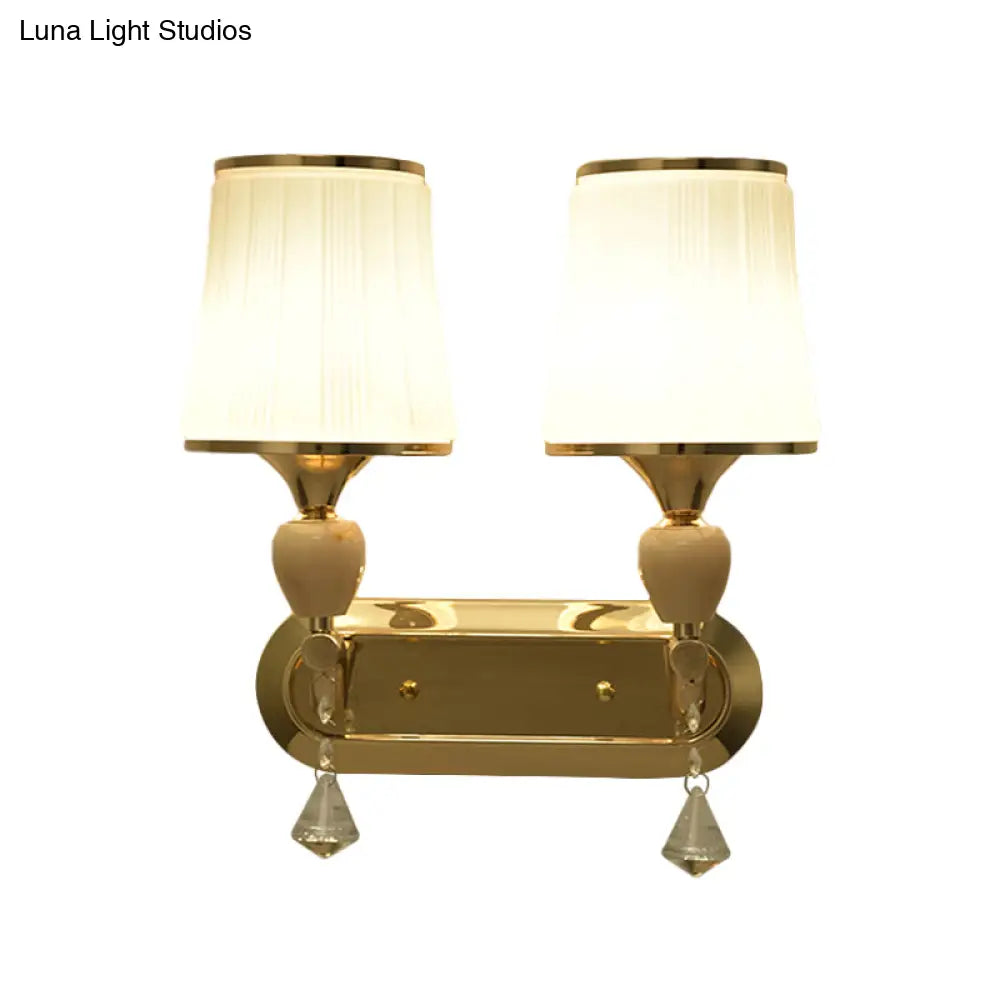 DecorBites™ Gold Modernist Bell Wall Sconce Lighting with Glass Shade for Living Room