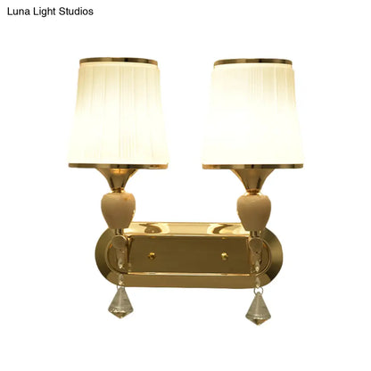 DecorBites™ Gold Modernist Bell Wall Sconce Lighting with Glass Shade for Living Room
