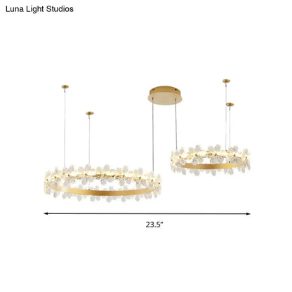 Gold Modernist Crystal LED Chandelier for Living Room Ceiling