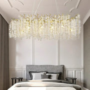 Gold money tree branch crystal chandelier in gold tone with cascading clear crystal leaves for living room decorbites gold money