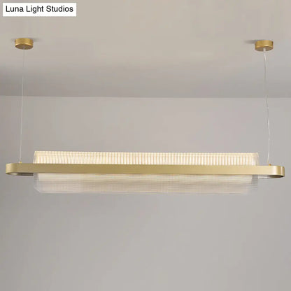DecorBites™ Gold Nordic Linear Island Lamp: Acrylic LED Pendant Light for Dining Room