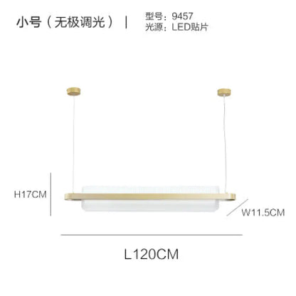 DecorBites™ Gold Nordic Linear Island Lamp: Acrylic LED Pendant Light for Dining Room