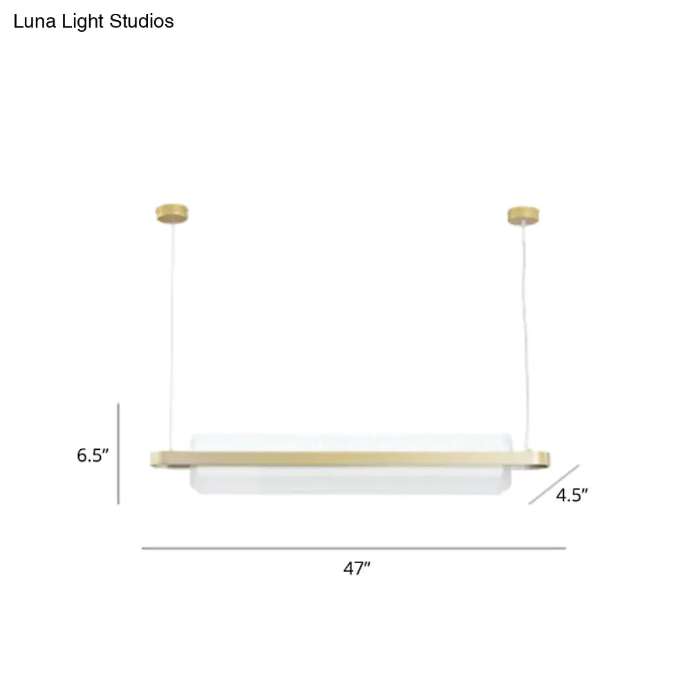 DecorBites™ Gold Nordic Linear Island Lamp: Acrylic LED Pendant Light for Dining Room