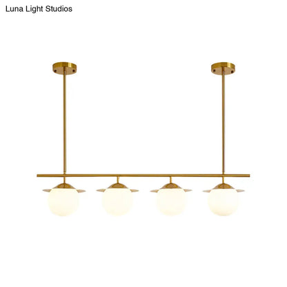 DecorBites™ Gold Opal Glass Round Island Pendant Light with 4 Bulbs