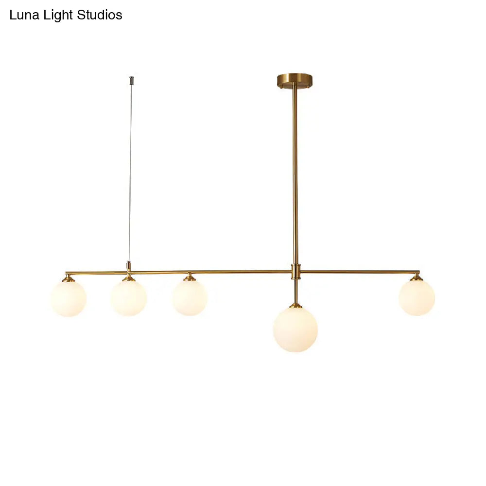 DecorBites™ Gold Opaline Glass Pendant Light for Dining Room | Simplicity Ball Island Fixture