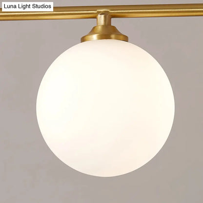 DecorBites™ Gold Opaline Glass Pendant Light for Dining Room | Simplicity Ball Island Fixture