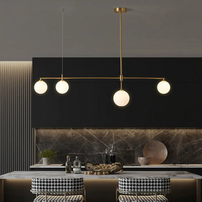 DecorBites™ Gold Opaline Glass Pendant Light for Dining Room | Simplicity Ball Island Fixture