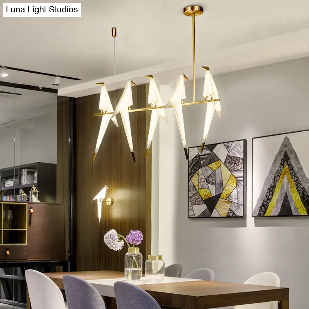 DecorBites™ Gold Origami Bird Island Pendant Lamp for Dining Room Decor