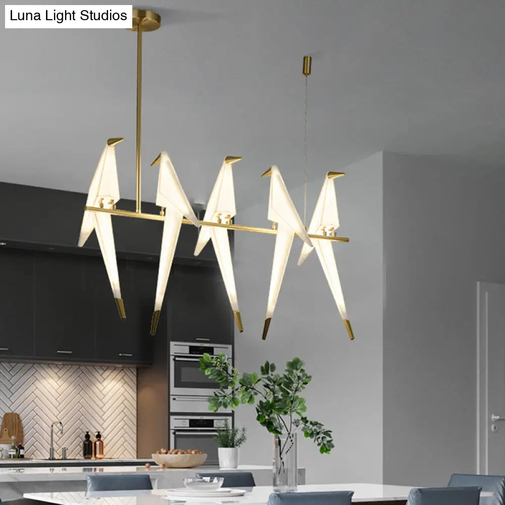DecorBites™ Gold Origami Bird Island Pendant Lamp for Dining Room Decor