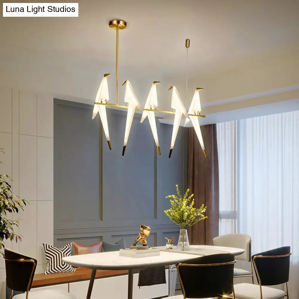 DecorBites™ Gold Origami Bird Island Pendant Lamp for Dining Room Decor