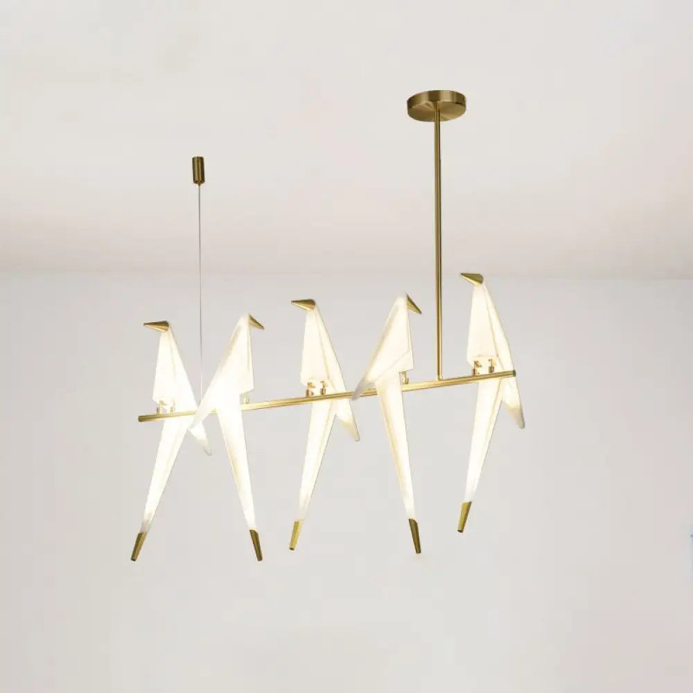 DecorBites™ Gold Origami Bird Island Pendant Lamp for Dining Room Decor