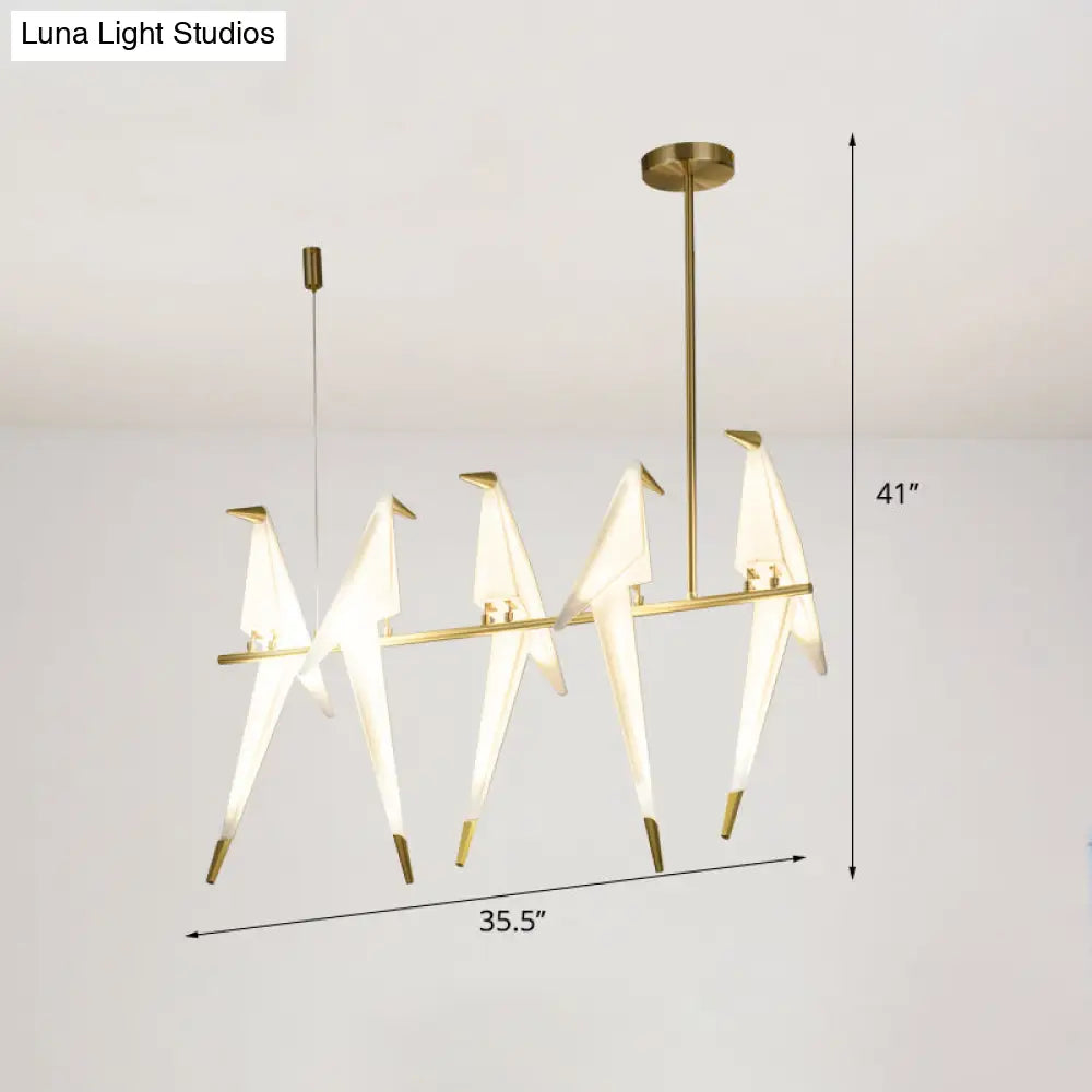 DecorBites™ Gold Origami Bird Island Pendant Lamp for Dining Room Decor